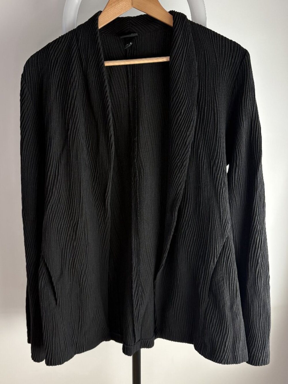 Textured Black Eileen Fisher Blazer Size L